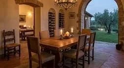 Dining room at dusk